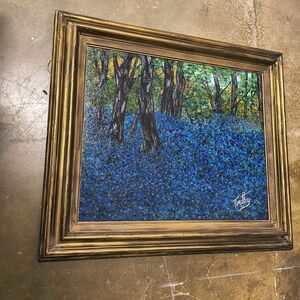 Original Acrylic Painting "Blue Velvet" 26" X 30" By Timothy Designs